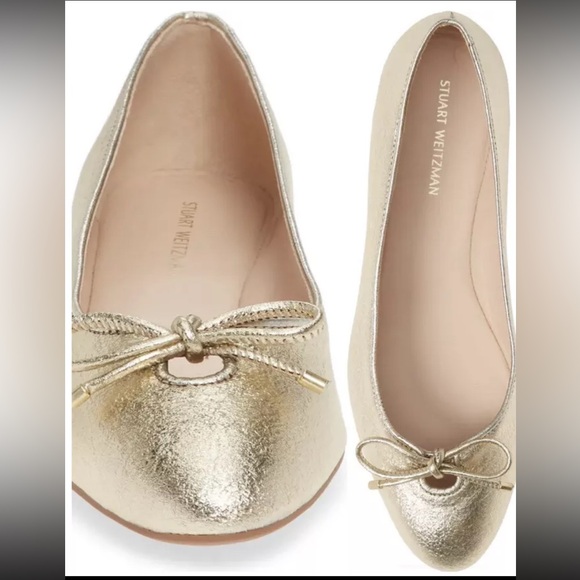 Stuart Weitzman Gabby Gold Ballet Flats - Picture 6 of 6